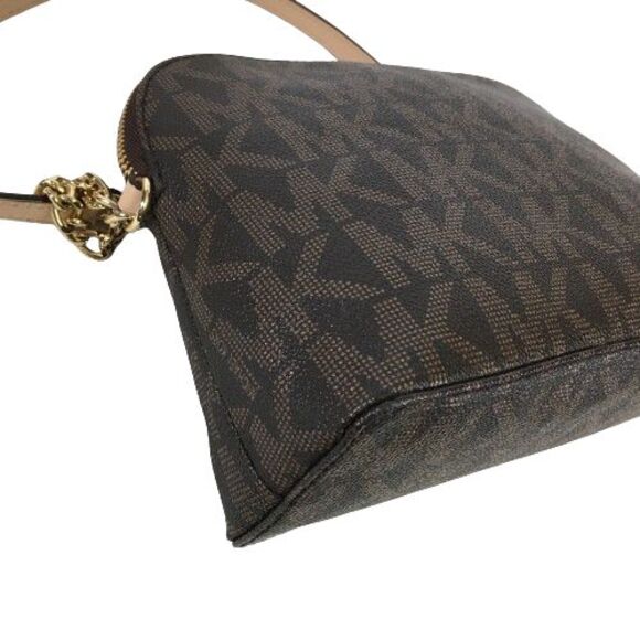 Michael Kors Cindy MK Signature Dome Crossbody Bag Brown Gold Logo 38H9CCPC3B - Picture 9 of 16